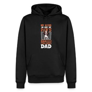 Bracco Italiano Papa - Männer Premium Bio Hoodie - Schwarz - Vorne - Nico (187cm)