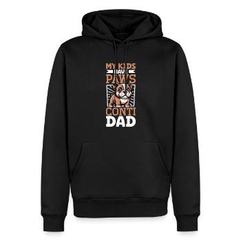 Continental Bulldog Papa - Männer Premium Bio Hoodie - Schwarz - Vorne - Nico (187cm)