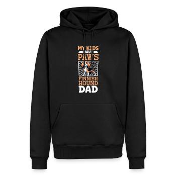 Finnischer Laufhund Papa - Männer Premium Bio Hoodie - Schwarz - Vorne - Nico (187cm)