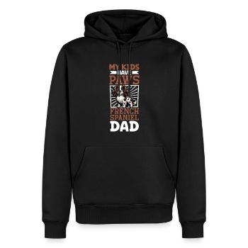 Epagneul Français Papa - Männer Premium Bio Hoodie - Schwarz - Vorne - Nico (187cm)
