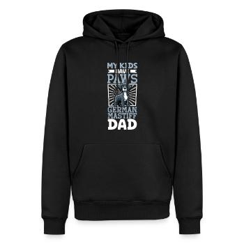 Dogue Allemand Papa - Sweat à capuche Premium bio Homme - noir - Devant - Nico (187cm)