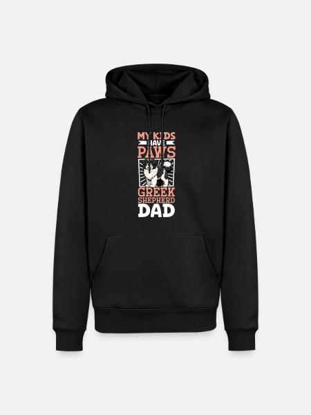 Griechischer Schäferhund Papa - Männer Premium Bio Hoodie - Schwarz