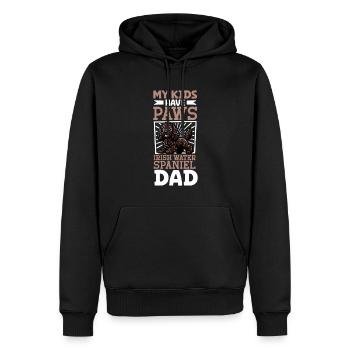 Irish Water Spaniel Papa - Männer Premium Bio Hoodie - Schwarz - Vorne - Nico (187cm)