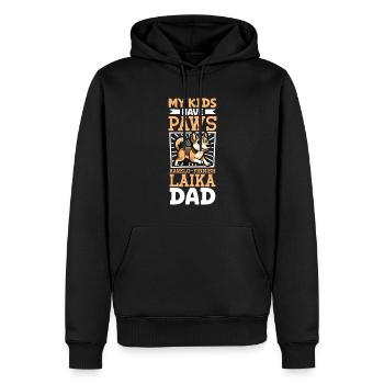 Papa Karélo-Finlandais Laika - Sweat à capuche Premium bio Homme - noir - Devant - Nico (187cm)