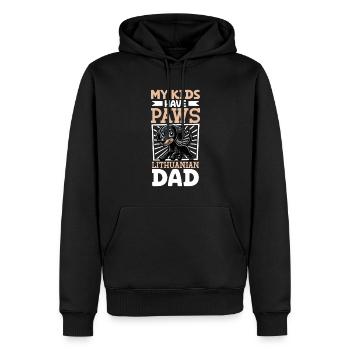 Litauische Bracke Papa - Männer Premium Bio Hoodie - Schwarz - Vorne - Nico (187cm)