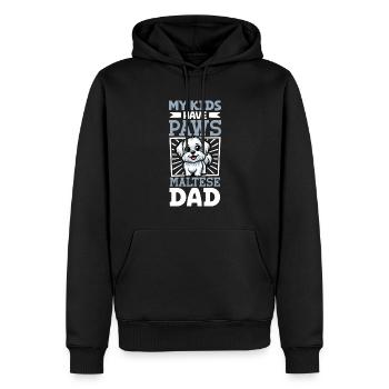 Malteser Papa - Männer Premium Bio Hoodie - Schwarz - Vorne - Nico (187cm)