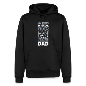 Papa Schnauzer nain - Sweat à capuche Premium bio Homme - noir - Devant - Nico (187cm)