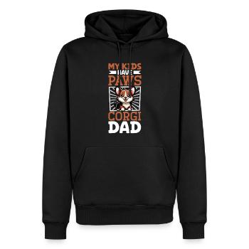 Welsh Corgi Pembroke Papa - Sweat à capuche Premium bio Homme - noir - Devant - Nico (187cm)