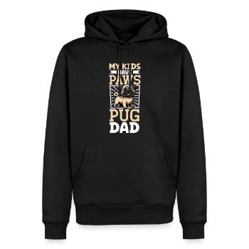 Mops Papa - Männer Premium Bio Hoodie - Schwarz - Vorne - Nico (187cm)