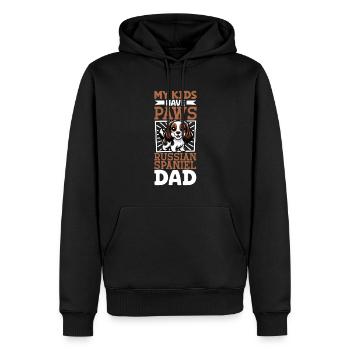 Russischer Spaniel Papa - Männer Premium Bio Hoodie - Schwarz - Vorne - Nico (187cm)