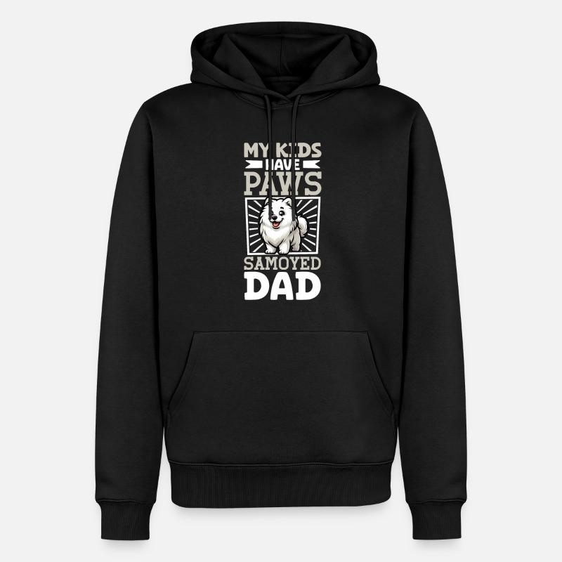 Samojede Papa - Männer Premium Bio Hoodie - Schwarz