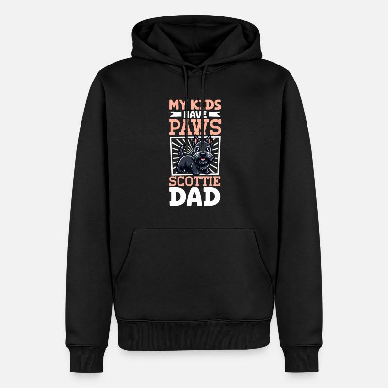 Scottish Terrier Papa - Männer Premium Bio Hoodie - Schwarz