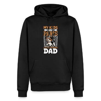 Papa terrier Lucas sportif - Sweat à capuche Premium bio Homme - noir - Devant - Nico (187cm)