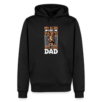Welsh Terrier Papa - Männer Premium Bio Hoodie - Schwarz - Vorne - Nico (187cm)