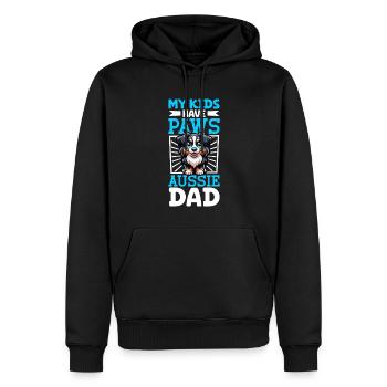 Australian Shepherd Papa - Männer Premium Bio Hoodie - Schwarz - Vorne - Nico (187cm)