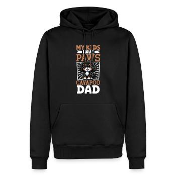 Cavapoo Papa - Sweat à capuche Premium bio Homme - noir - Devant - Nico (187cm)