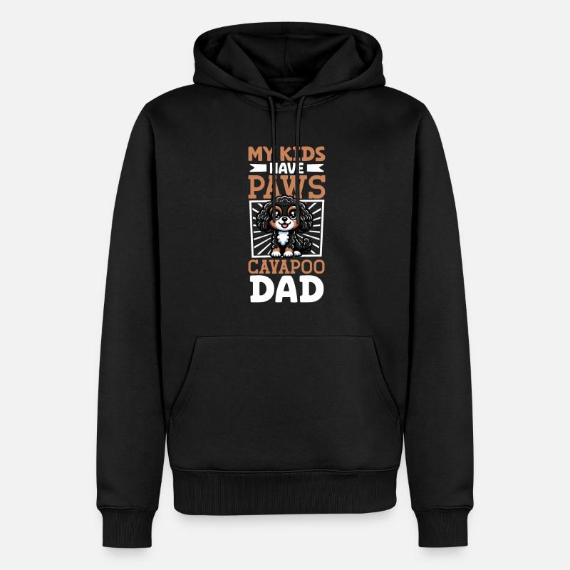 Cavapoo Papa - Männer Premium Bio Hoodie - Schwarz