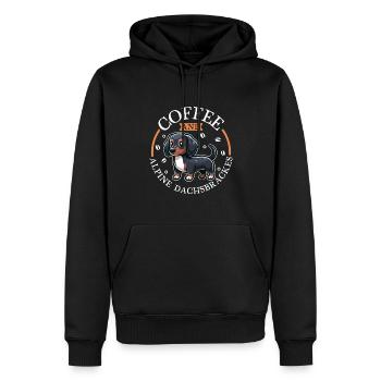 Café et Dachsbracke alpin - Sweat à capuche Premium bio Homme - noir - Devant - Nico (187cm)