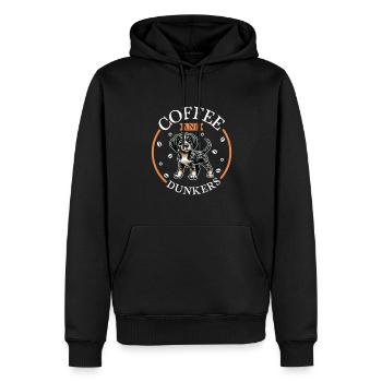 Kaffee und Dunker - Männer Premium Bio Hoodie - Schwarz - Vorne - Nico (187cm)