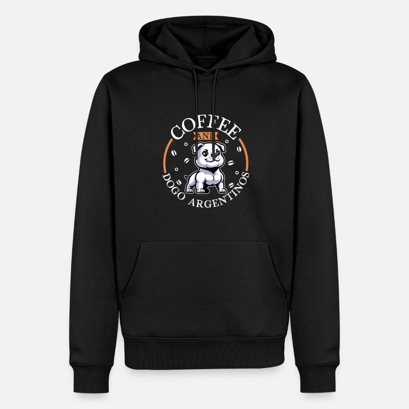 Café et Dogue Argentin - Sweat à capuche Premium bio Homme - noir