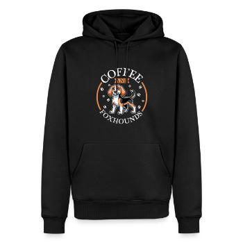 Kaffee und English Foxhound - Männer Premium Bio Hoodie - Schwarz - Vorne - Nico (187cm)