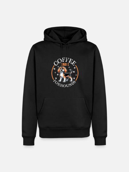 Coffee and English Foxhound - Men’s Premium Organic Hoodie - black