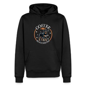 Kaffee und Beauceron - Männer Premium Bio Hoodie - Schwarz - Vorne - Nico (187cm)