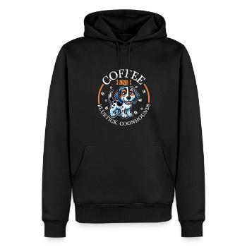 Café et Bluetick Coonhound - Sweat à capuche Premium bio Homme - noir - Devant - Nico (187cm)