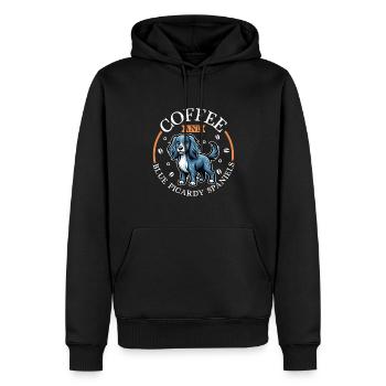 Kaffee und Epagneul Bleu de Picardie - Männer Premium Bio Hoodie - Schwarz - Vorne - Nico (187cm)