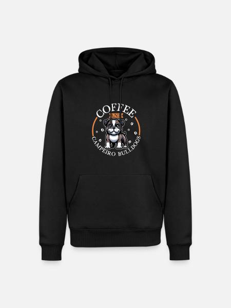 Coffee and Campeiro Bulldog - Men’s Premium Organic Hoodie - black