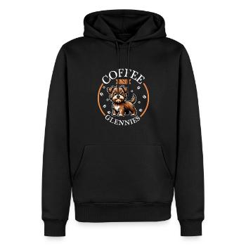 Café et Irish Glen d’Imaal Terrier - Sweat à capuche Premium bio Homme - noir - Devant - Nico (187cm)