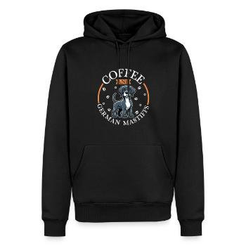 Coffee and Great Dane - Men’s Premium Organic Hoodie - black - Front - Nico (187cm)