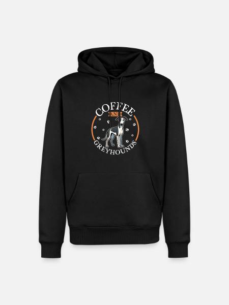 Café et lévrier - Sweat à capuche Premium bio Homme - noir