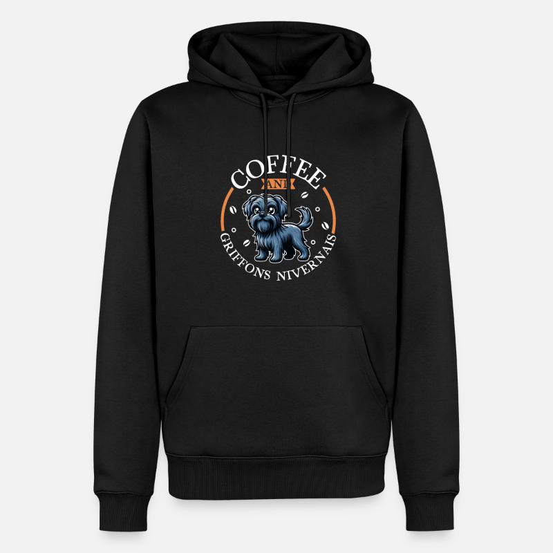 Café et Griffon Nivernais - Sweat à capuche Premium bio Homme - noir