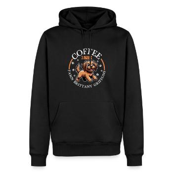 Kaffee und Griffon Fauve de Bretagne - Männer Premium Bio Hoodie - Schwarz - Vorne - Nico (187cm)