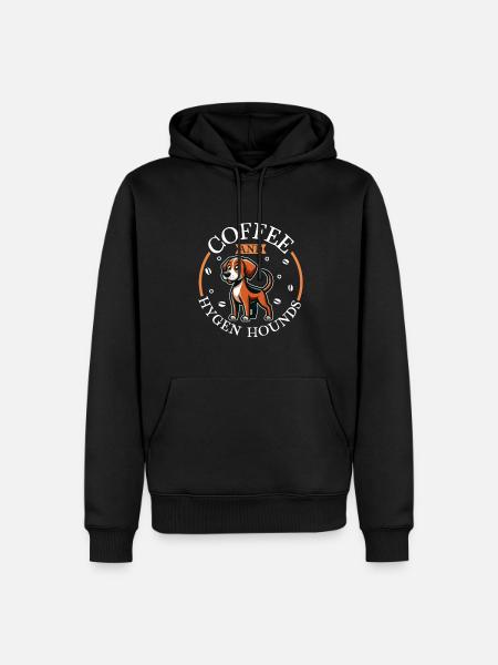Café et Hygenhund - Sweat à capuche Premium bio Homme - noir
