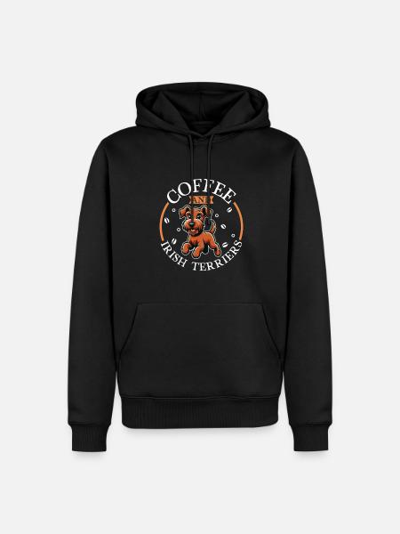 Coffee and Irish Terrier - Men’s Premium Organic Hoodie - black