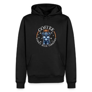 Kaffee und Kerry Blue Terrier - Männer Premium Bio Hoodie - Schwarz - Vorne - Nico (187cm)