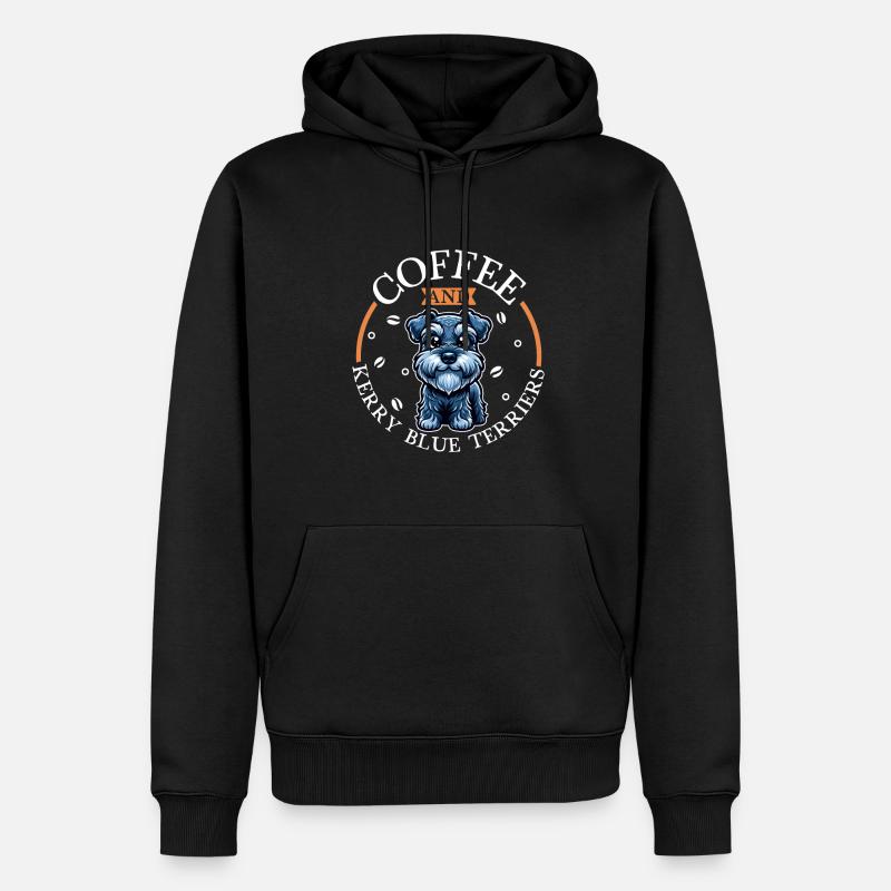 Café et Kerry Blue Terrier - Sweat à capuche Premium bio Homme - noir