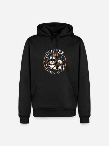 Coffee and Lhasa Apso - Men’s Premium Organic Hoodie - black