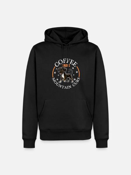 Coffee and Mountain Cur - Men’s Premium Organic Hoodie - black