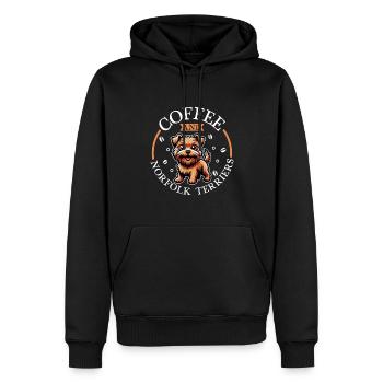 Kaffee und Norfolk Terrier - Männer Premium Bio Hoodie - Schwarz - Vorne - Nico (187cm)