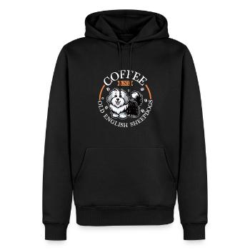 Kaffee und Bobtail - Männer Premium Bio Hoodie - Schwarz - Vorne - Nico (187cm)
