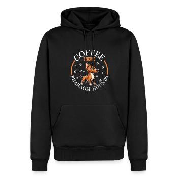 Kaffee und Pharaonenhund - Männer Premium Bio Hoodie - Schwarz - Vorne - Nico (187cm)