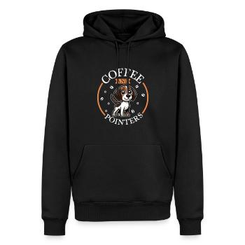 Coffee and English Pointer - Men’s Premium Organic Hoodie - black - Front - Nico (187cm)