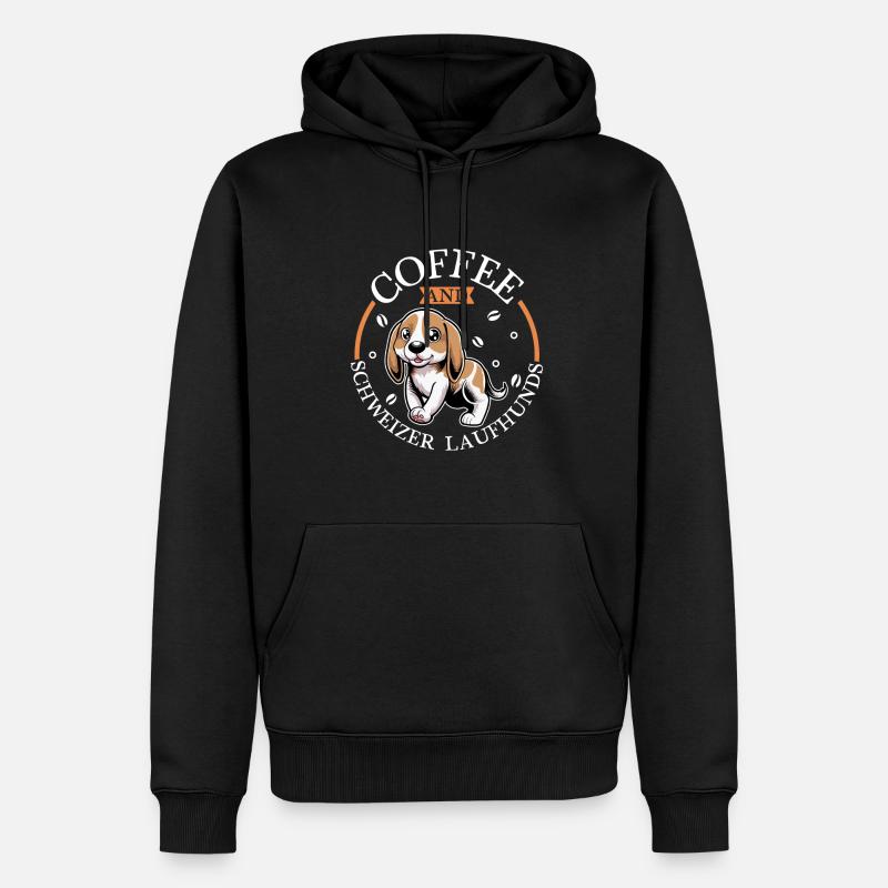 Café et Swiss Hound - Sweat à capuche Premium bio Homme - noir