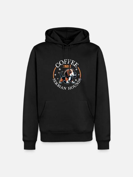 Café et lévrier serbe - Sweat à capuche Premium bio Homme - noir