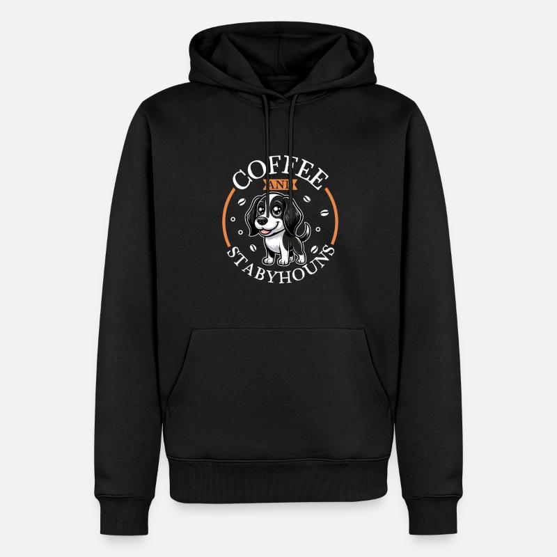 Kaffee und Stabyhoun - Männer Premium Bio Hoodie - Schwarz