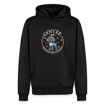 Café et braque de Weimar - Sweat à capuche Premium bio Homme - noir - Devant - Nico (187cm)