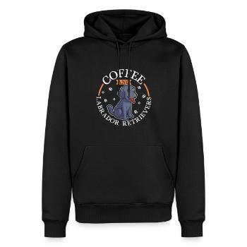 Coffee et Labrador Retriever - Sweat à capuche Premium bio Homme - noir - Devant - Nico (187cm)